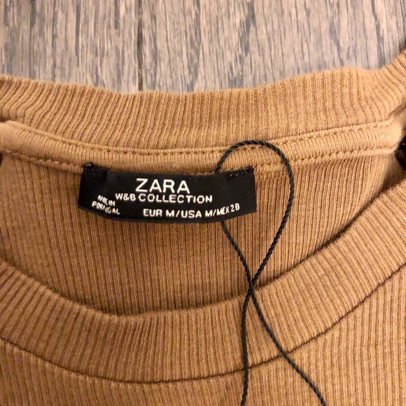 Zara Ribbed Top w/ Vegan Leather Shoulders - Picture 6 of 11